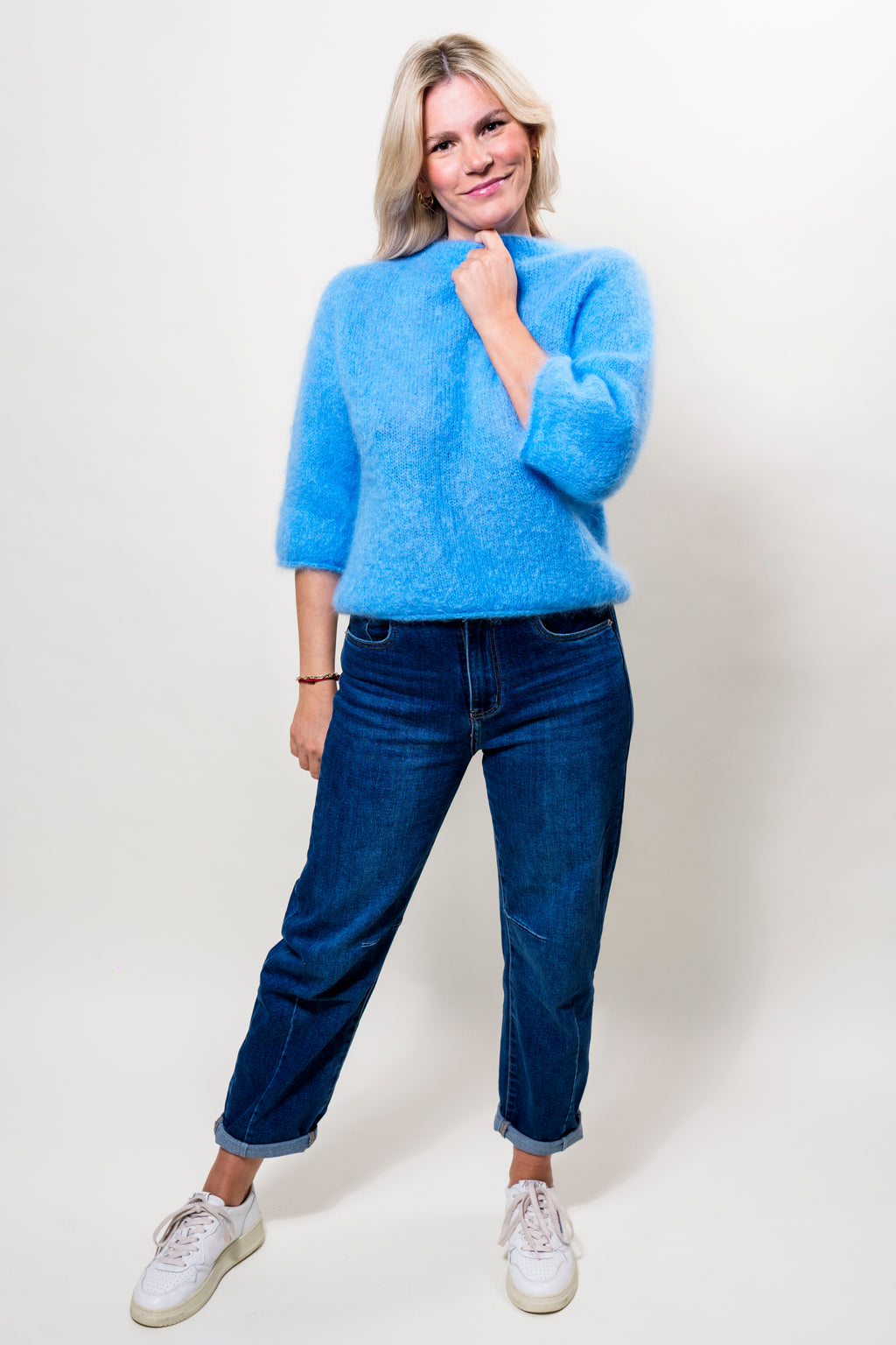 Mohair Pullover blau