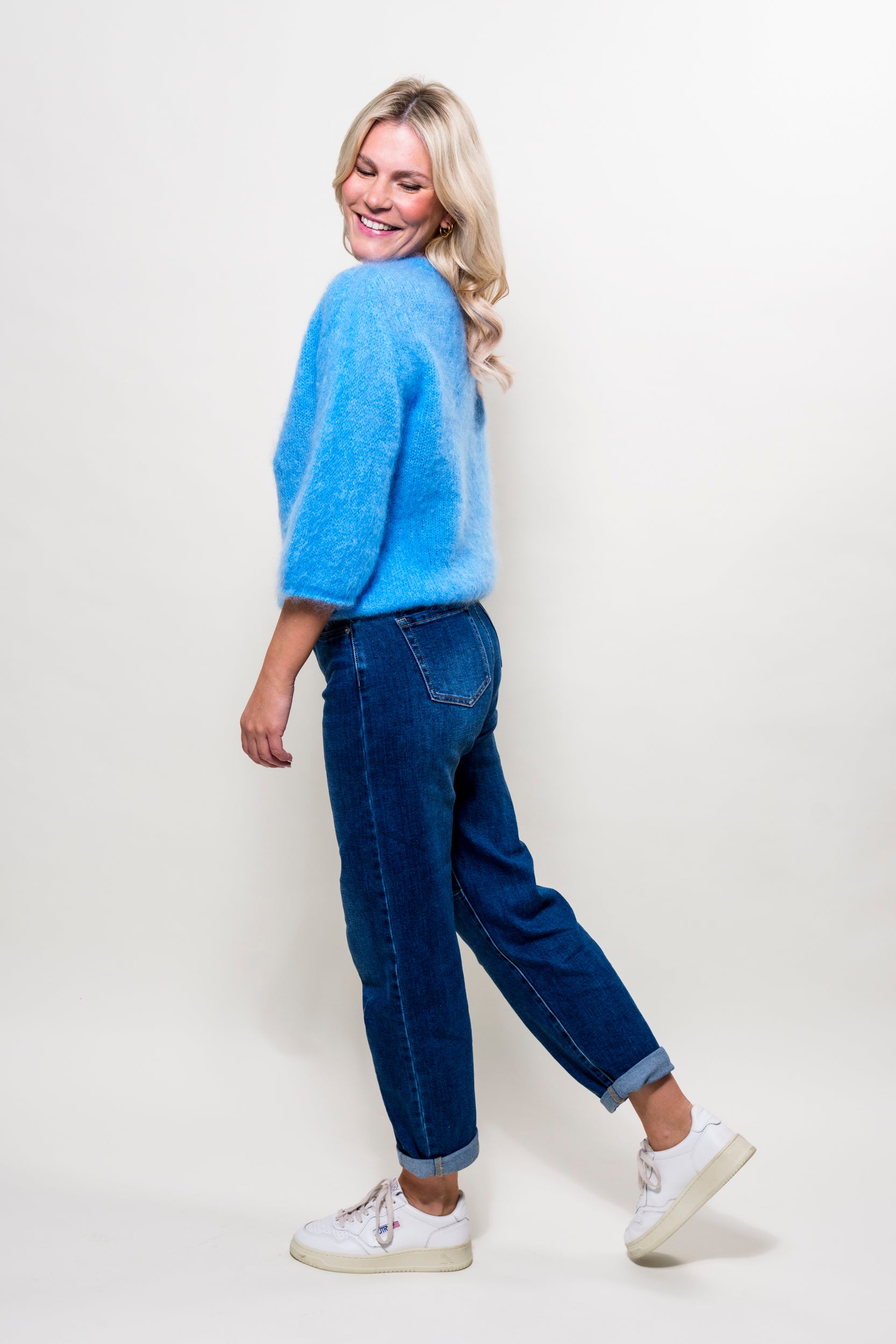 Mohair Pullover blau