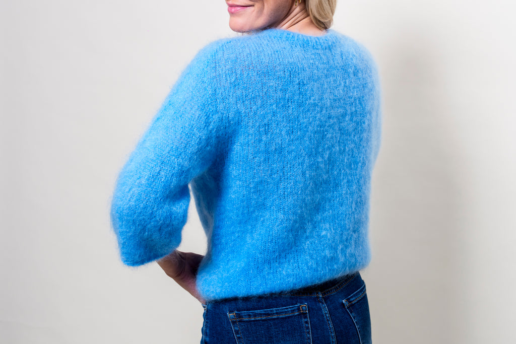 Mohair Pullover blau