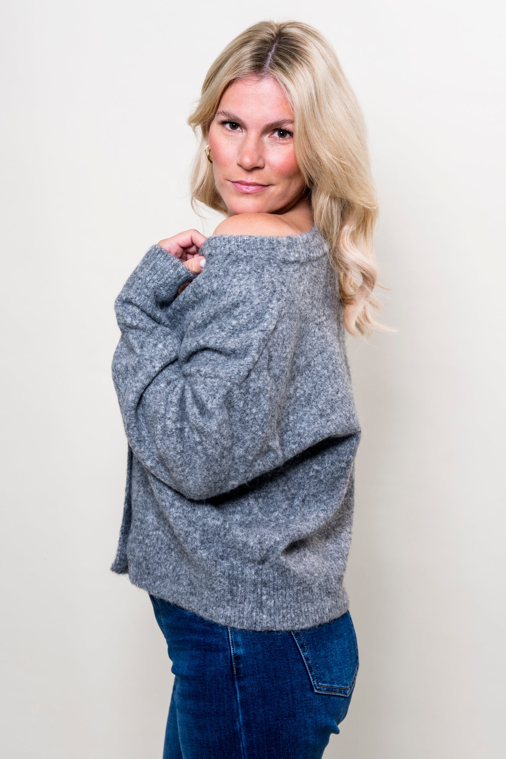 Onesize Strickjacke grau meliert