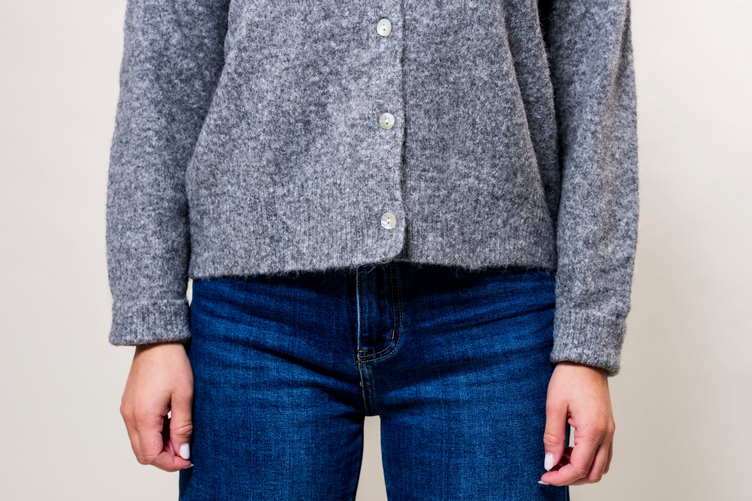 Onesize Strickjacke grau meliert
