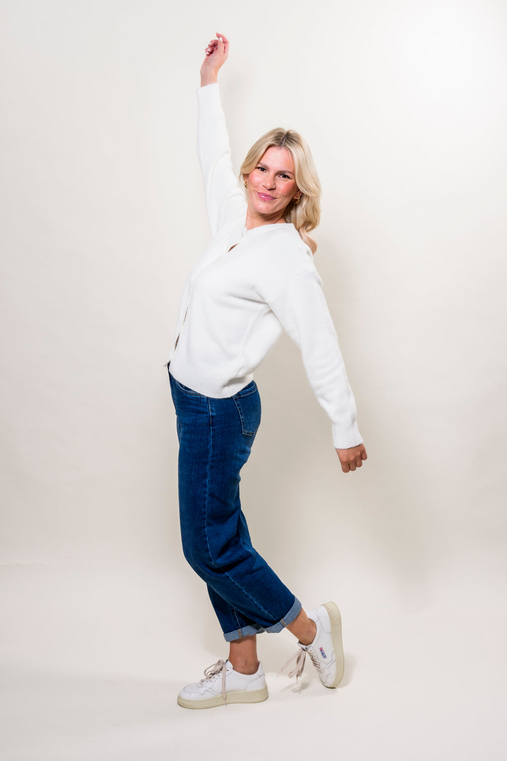 Onesize Strickjcke wollweiß