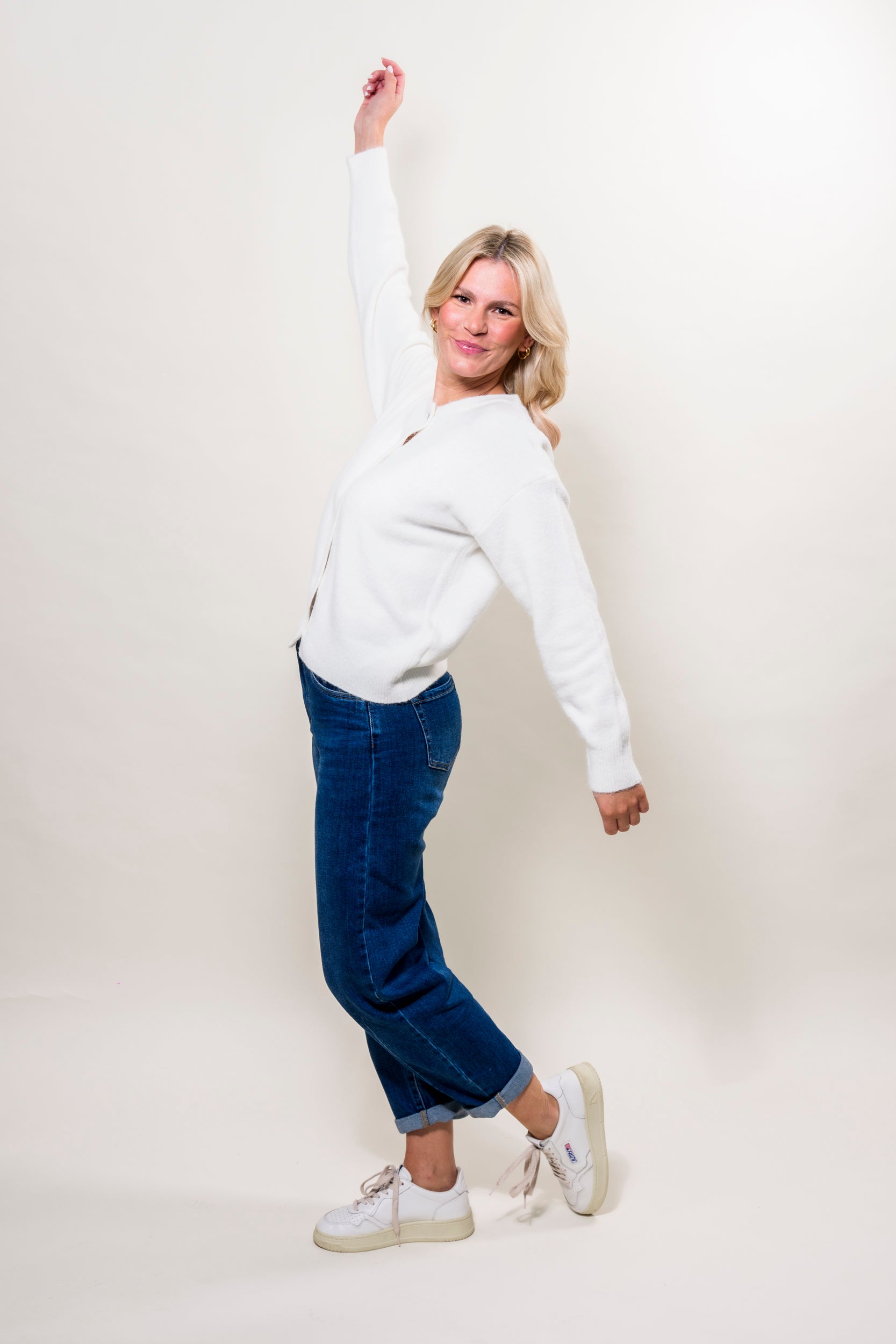 Onesize Strickjcke wollweiß