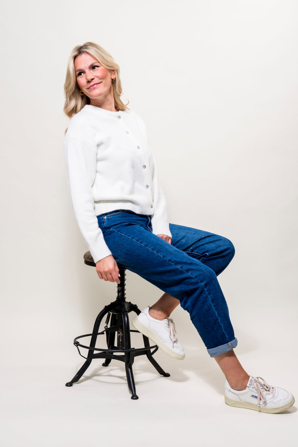 Onesize Strickjcke wollweiß