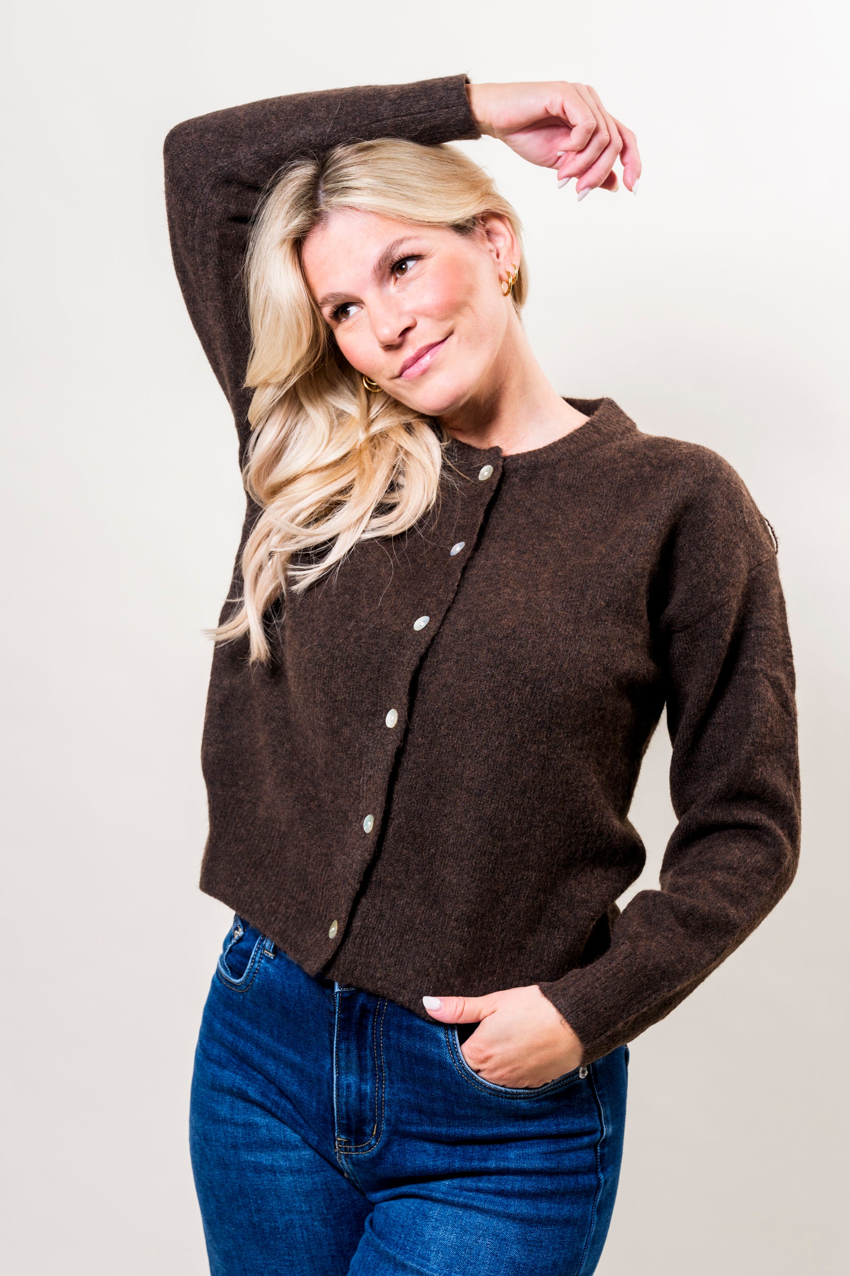 Onesize Strickjacke braun