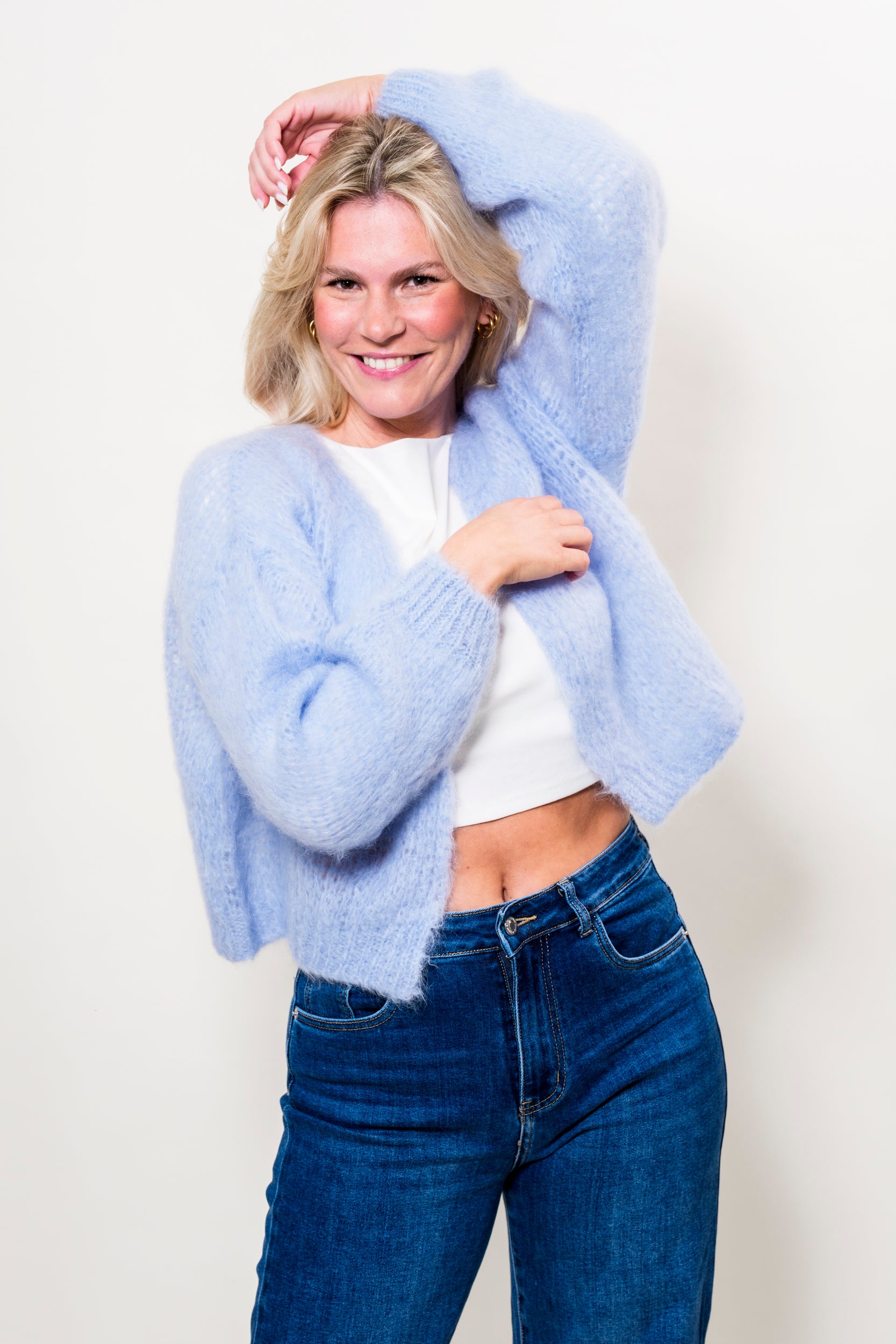 Strickjacke hellblau Onesize