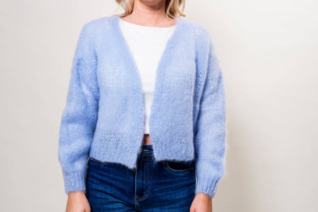 Strickjacke hellblau Onesize
