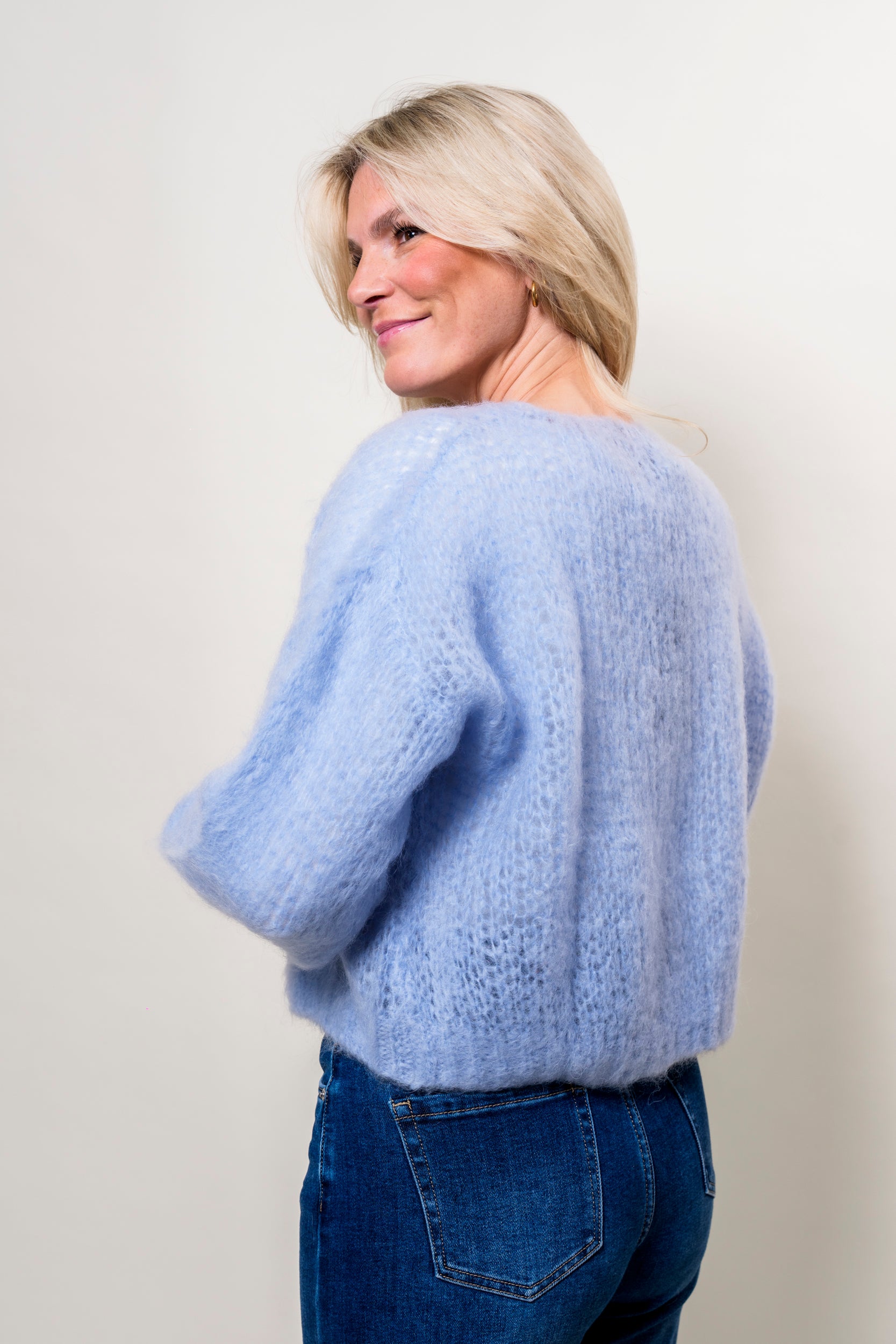 Strickjacke hellblau Onesize