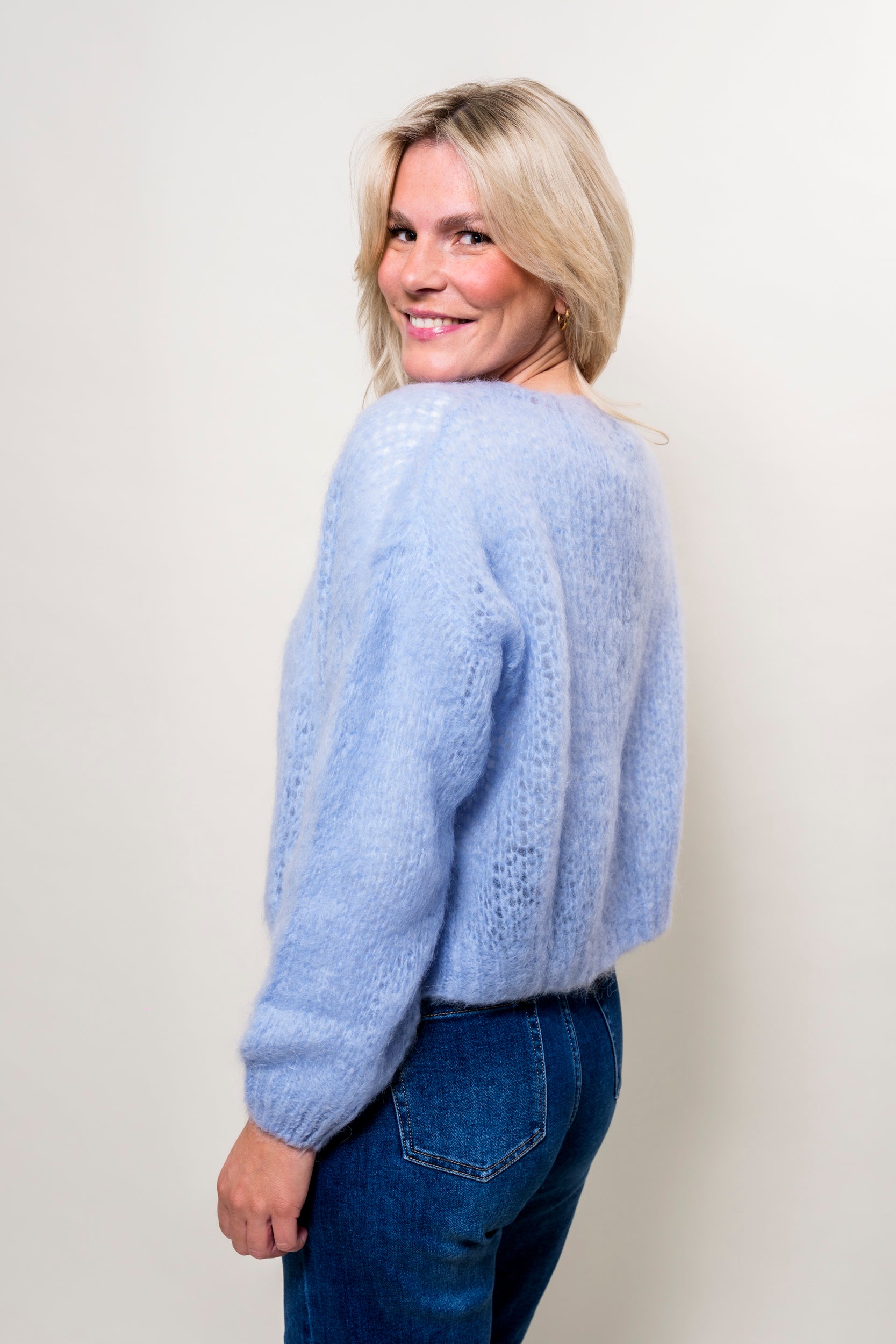 Strickjacke hellblau Onesize