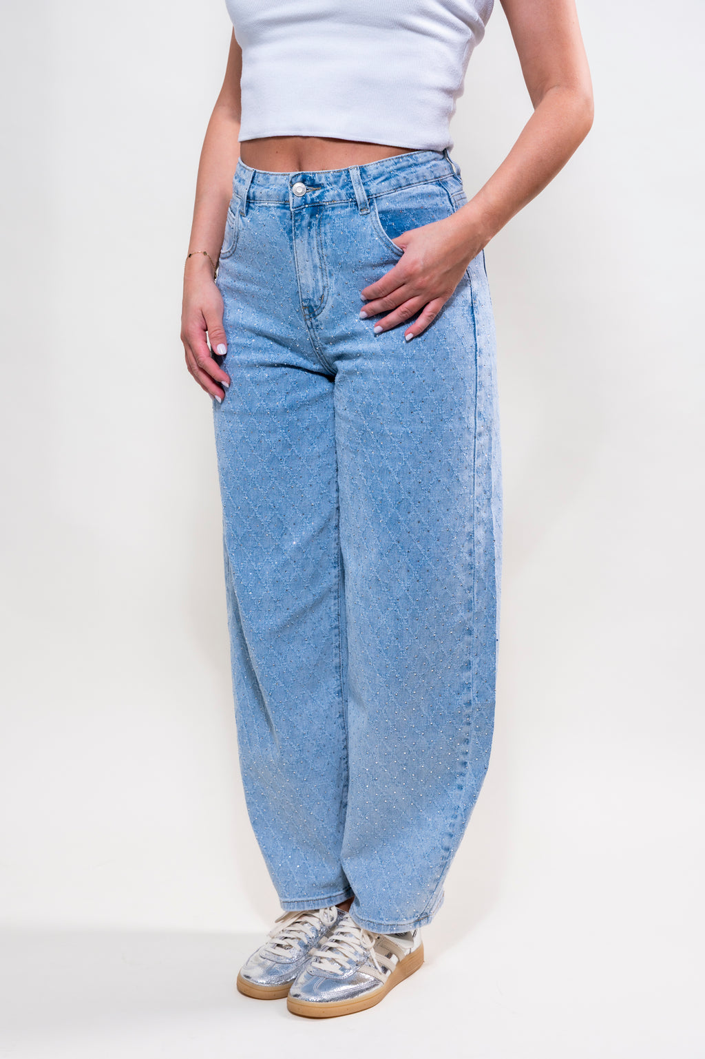 Glitzer Ballon Jeans