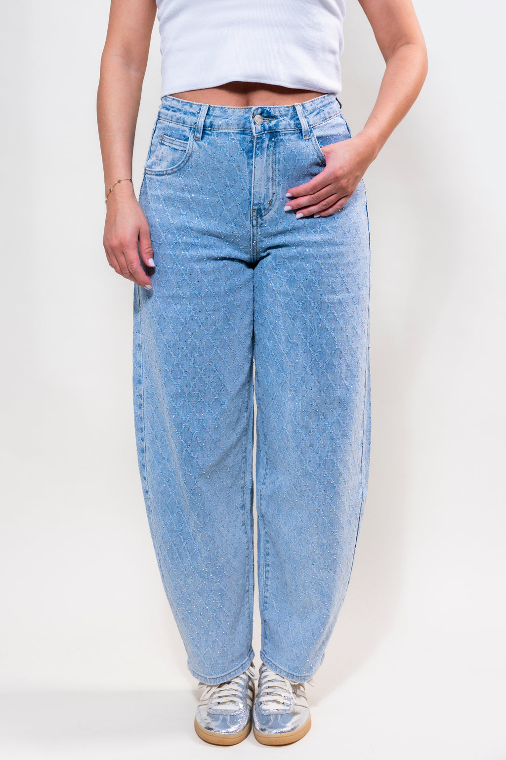 Glitzer Ballon Jeans