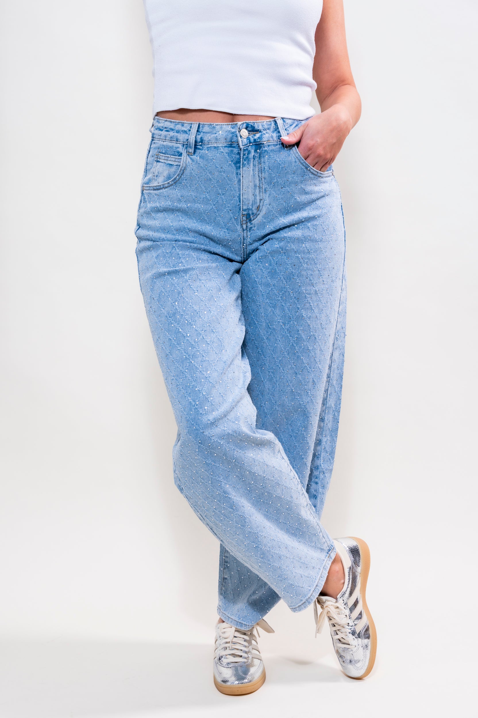 Glitzer Ballon Jeans